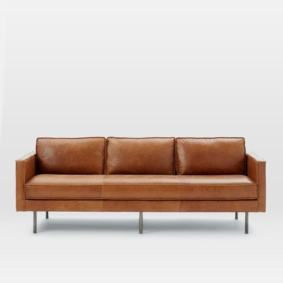 Axel Leather Sofa (226 cm) west elm United Kingdom